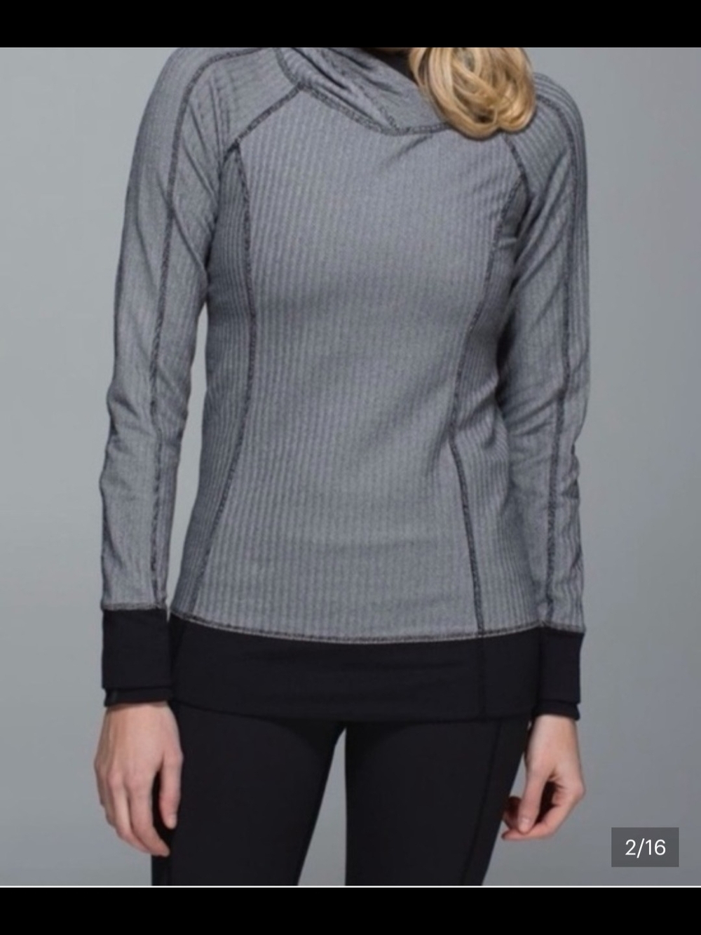 lululemon athletica Think Fast Gray Herringbone Hoodie